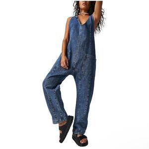 We the Free High Roller Denim Jumpsuit